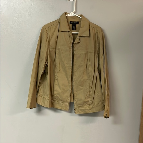 Lane Bryant Tan Utility Jacket with Zipper Closure - Picture 1 of 4
